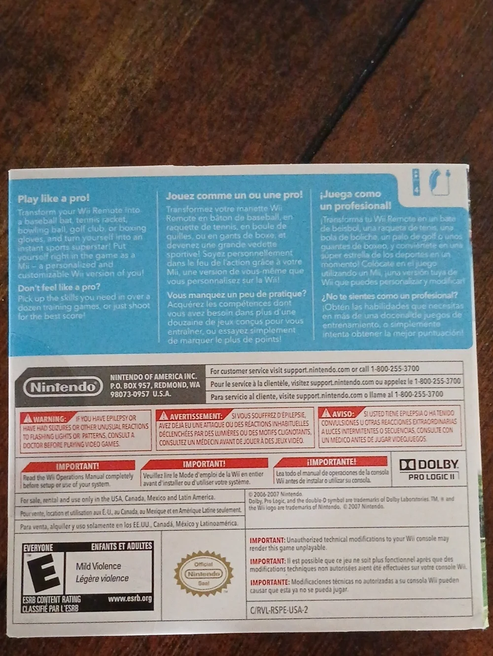Nintendo Wii Sports Video Game Baseball Bowling Tennis Boxing Golf